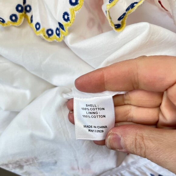 NEW Tulsarosa Women's Off The Shoulder White Embroidered Mini Dress-‎ Size XL - Picture 6 of 6